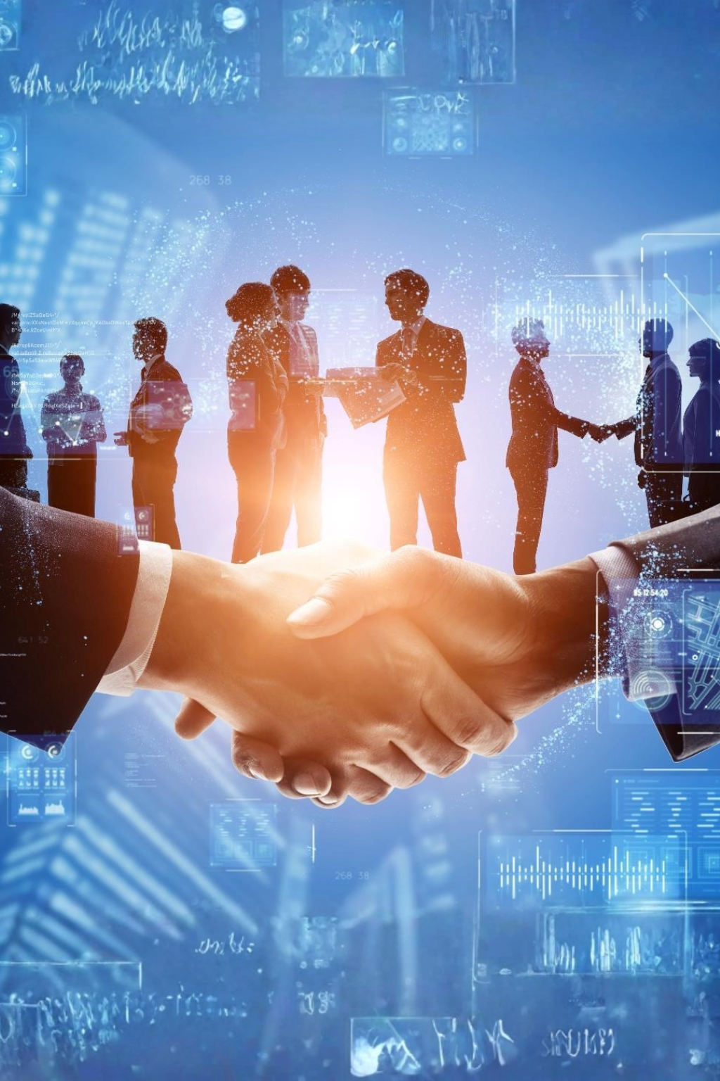 ビジネスマンが握手している