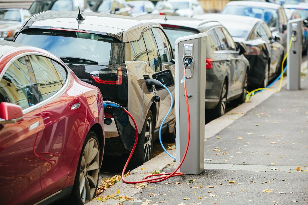 Charging station for e-cars Chariging ecars in a city