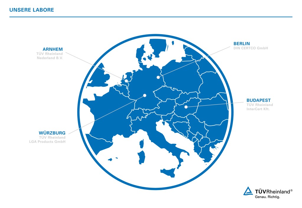 Karte der Laboratorien für Bauprodukte in Europa