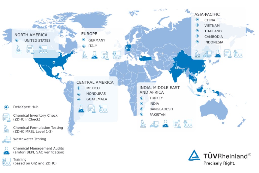 TÜV Rheinland's major hubs for waste water testing