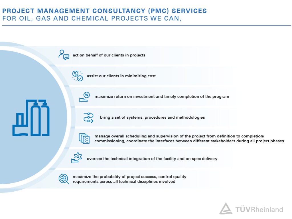 PMC services for projects in the oil, gas and chemical sector