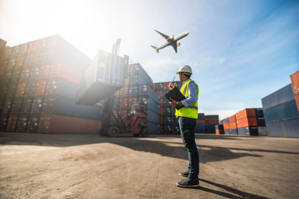 Man checking delivery