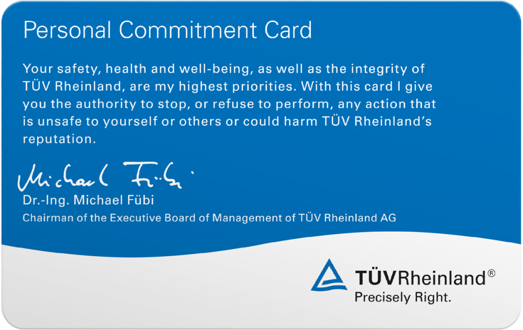 Image of the Personal Commitment Card