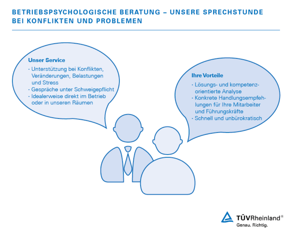 Unsere betriebspsychologische Sprechstunde – Service und Vorteile Betriebspsychologische Beratung | TÜV Rheinland