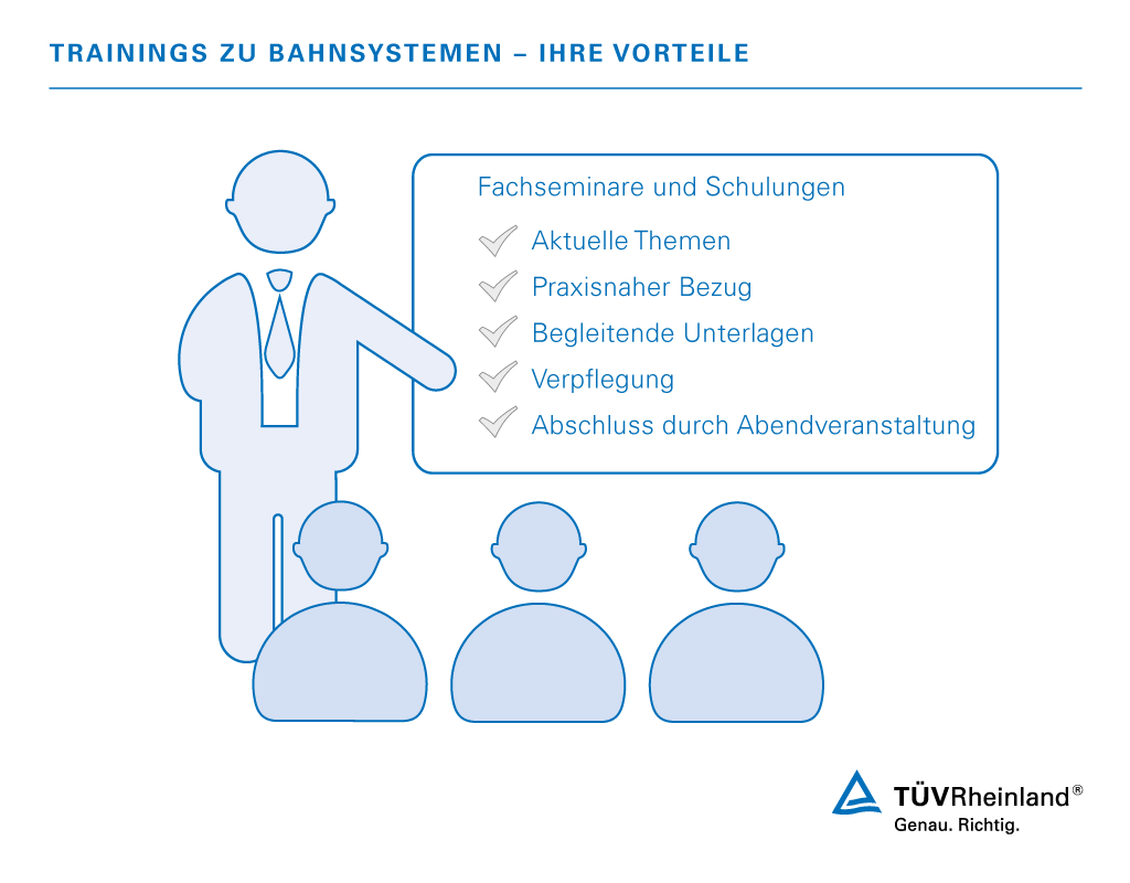 Die Vorteile unserer Schulungen zu Bahnsystemen auf einem Blick. Vorteile der Fachseminare zu Bahnsystemen