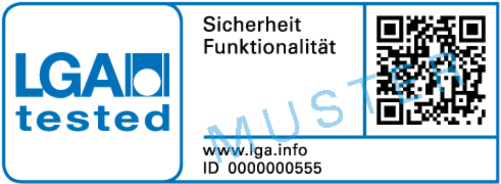 Das bewährte LGA Prüfzeichen. Mehr Funktionen in neuer Verpackung