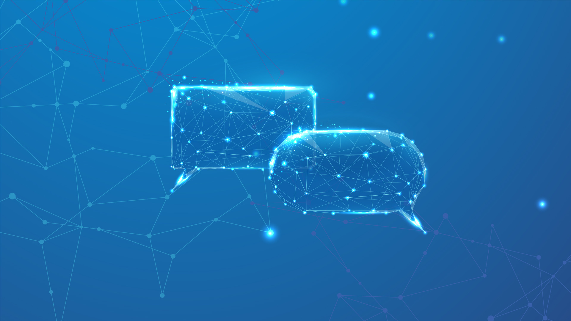 Digitale Sprechblasen als Symbol für die globale Mitarbeitendenbefragung Together 2.0