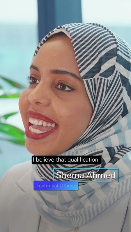 Video: Shema Ahmed, Technical Officer, speaking about professional growth at TÜV Rheinland